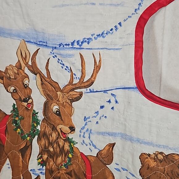 Vintage House of Lloyd Playful Pets Tree Skirt Christmas Santa Chipmunks - Picture 3 of 6